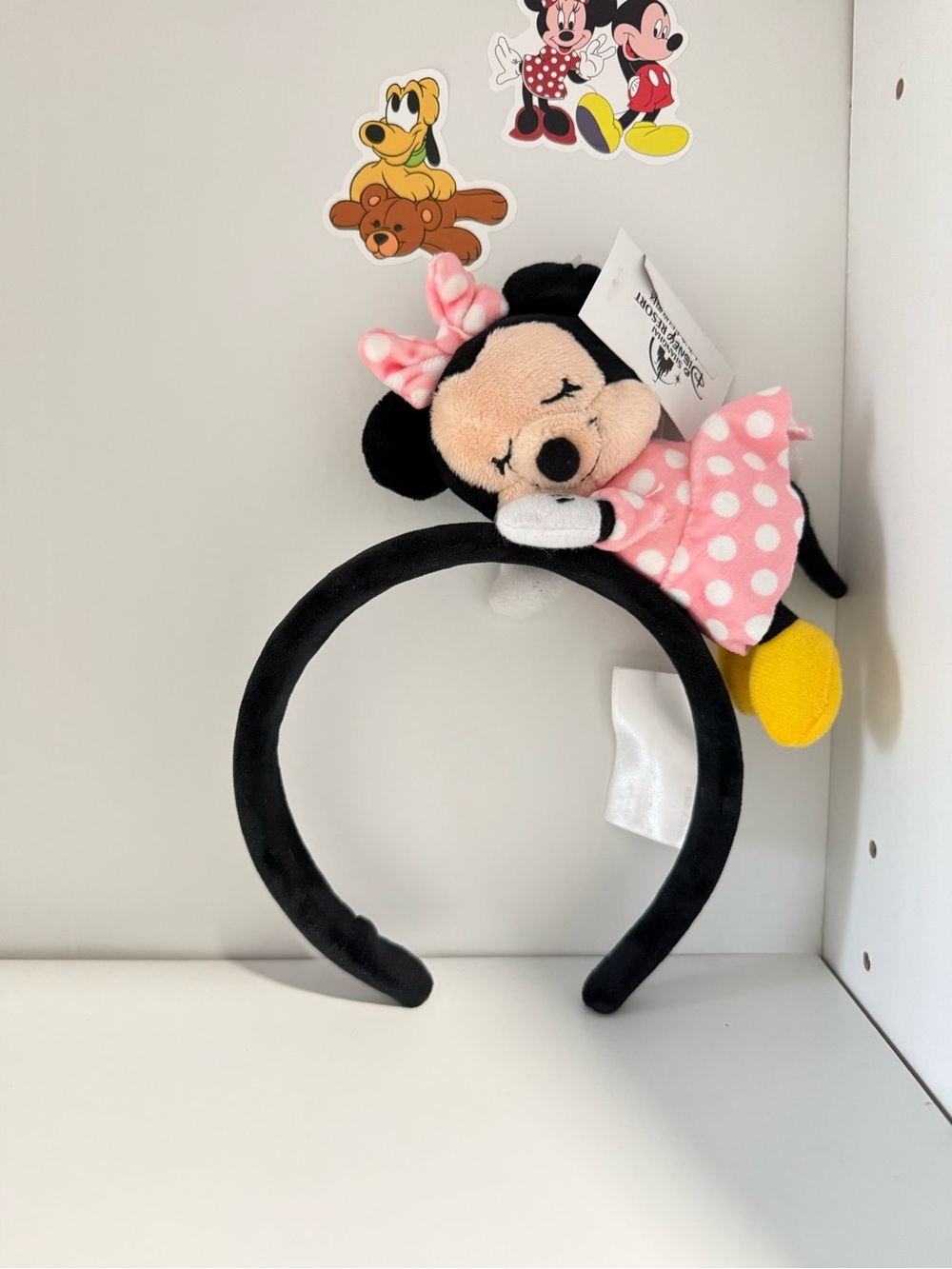Disney Minnie Mouse Plush Headband in Pink Polka Dot Dress